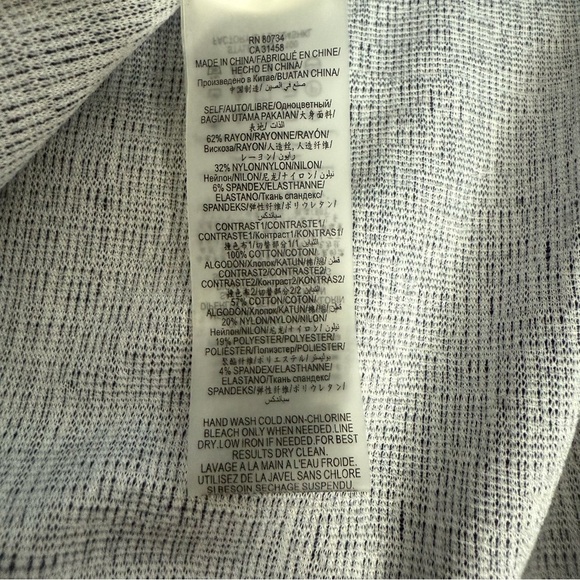 New BCBGMaxAzria Bohemian Indie Long Sleeve Women’s Navy Blue Shirt - Picture 6 of 7